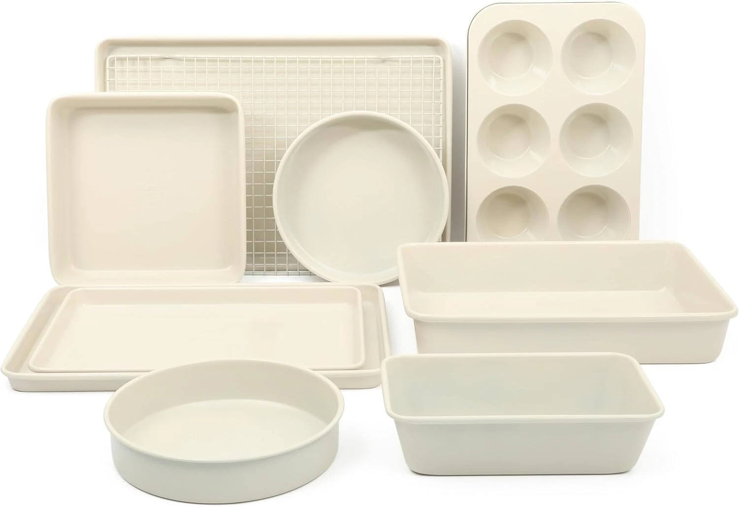 Gallen 10 Piece Baking Pans Ceramic PFA Free Non Toxic Non Stick Bakeware Set -
