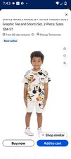 Mickey Mouse Boys' 2-Piece Graphic Tee and Shorts Set