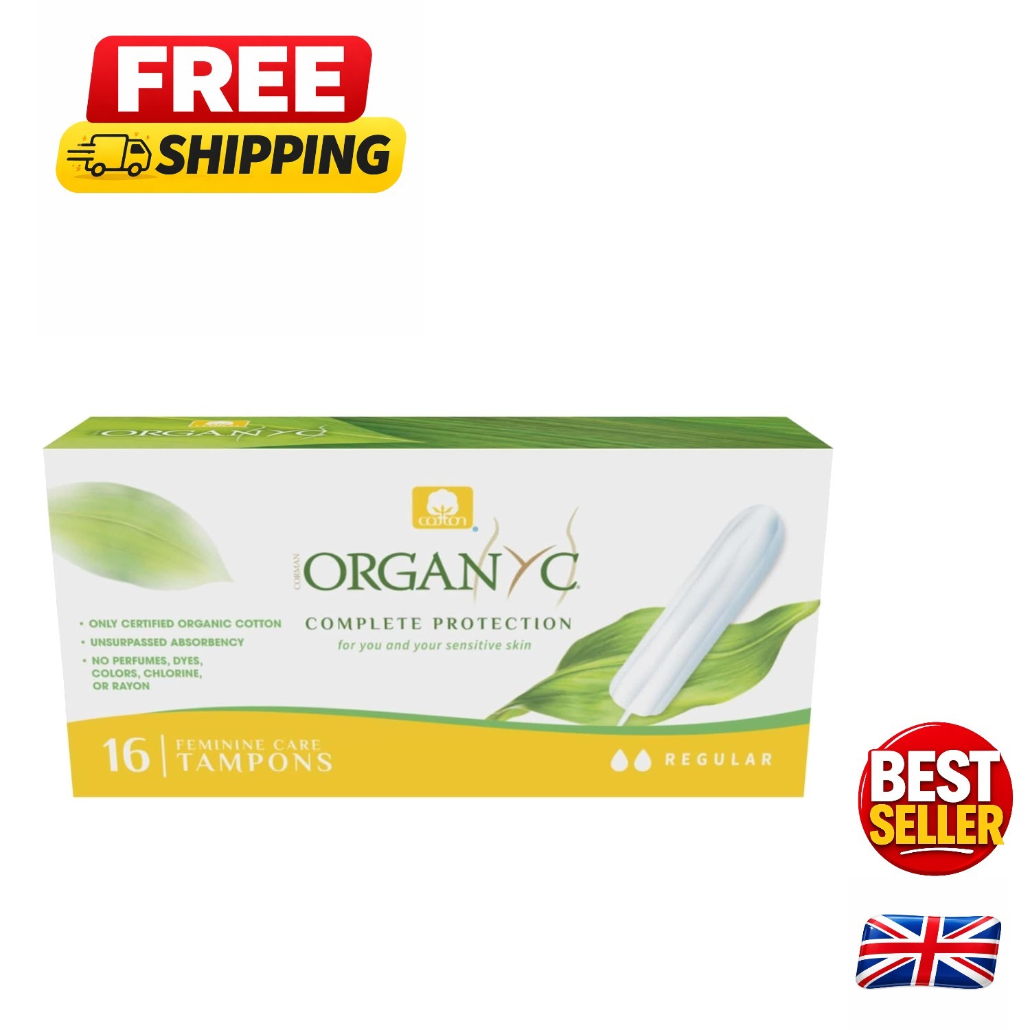 Organyc Regular Tampons: 16 Organic, Hypoallergenic, and Biodegradable Options