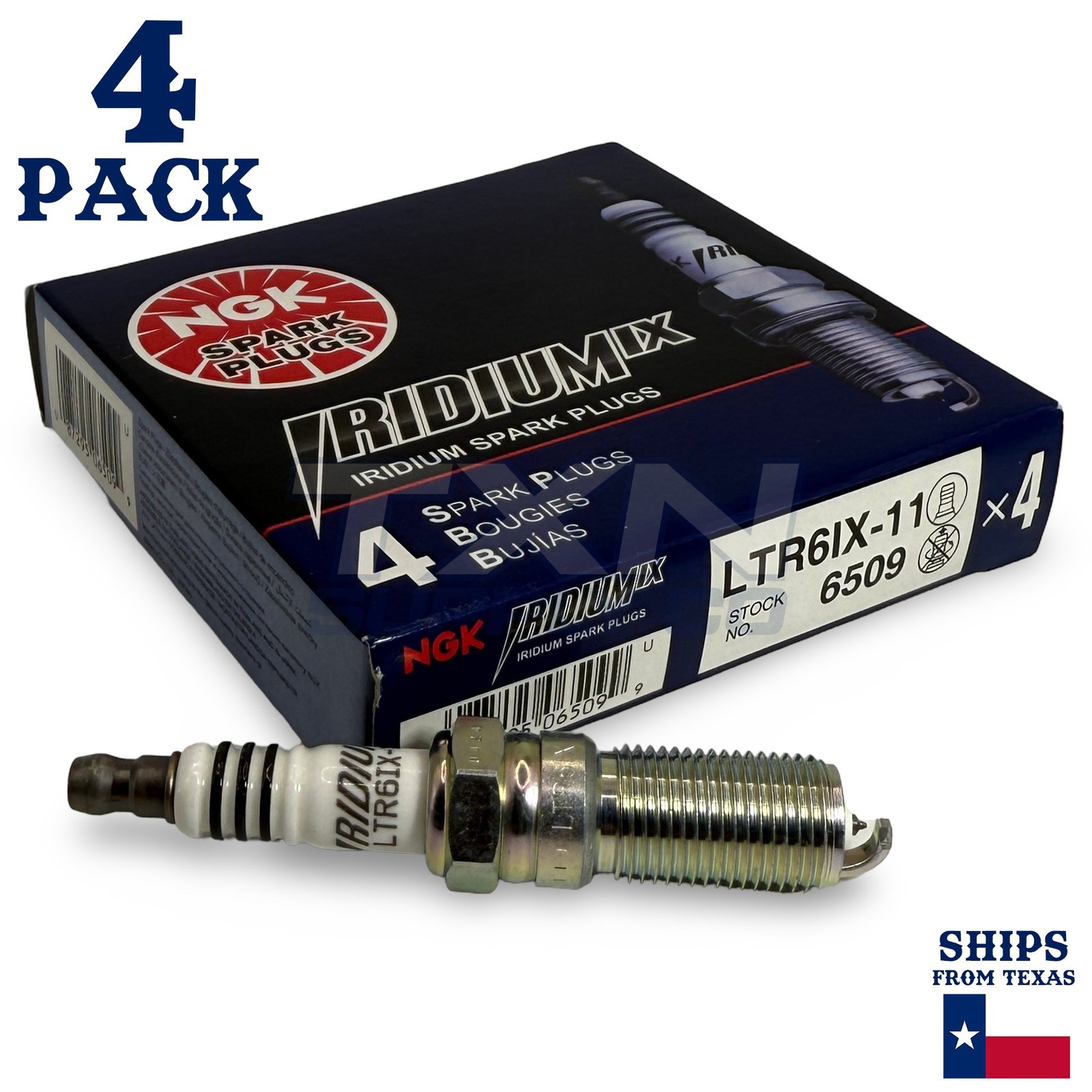 4 Pack NGK Iridium IX 6509 Spark Plugs LTR6IX-11