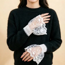Detachable Cuffs Female Sweater Fake Sleeves Crochet Lace Floral Lace Horn Cuffs