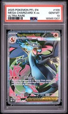 2025 POKEMON PFL EN-PHANTASMAL FLAMES ULTRA RARE #109 MEGA CHARIZARD X EX PSA 10