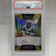 Terrace Marshall Jr 2021 Select Signatures Prizm Gold Rookie Auto  /10 SSP PSA 9