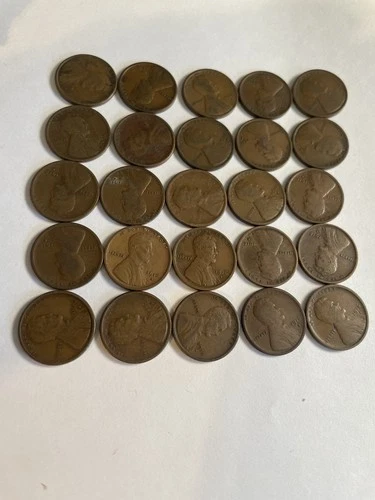 1/2 Roll 1916 S Lincoln Wheat Cents Penny Good or Better Condition 25 Coins