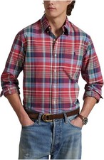 POLO RALPH LAUREN Mens Classic Fit Plaid Oxford Shirt in Multi Size Small