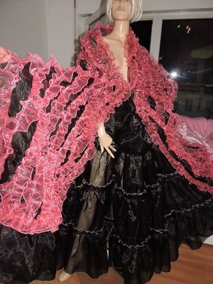 Sissy stormy Steif Organza Nylon Negligee Rüschen marilin XXXL schwarz