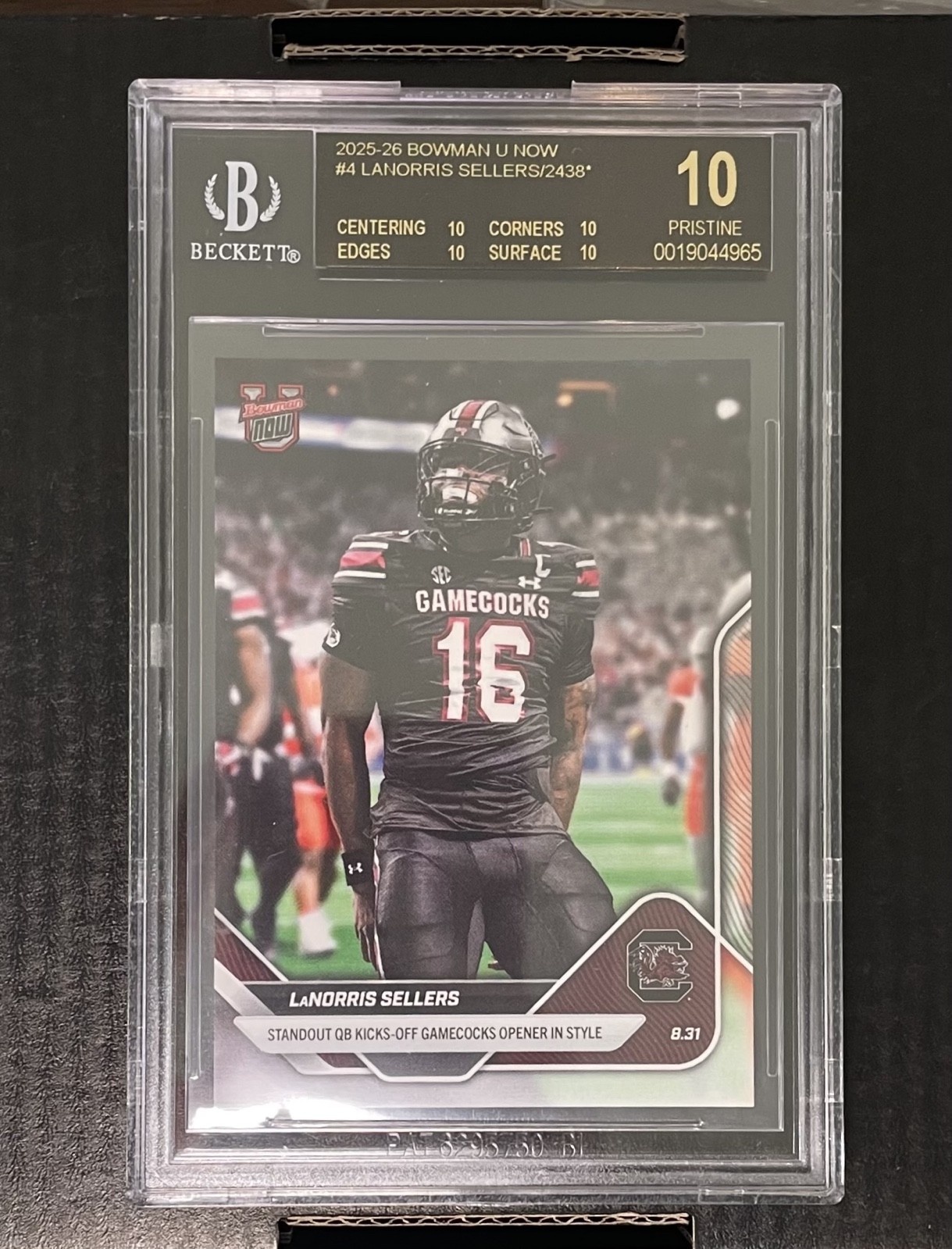 BGS 10 LaNorris Sellers BLACK LABEL 2025-26 Bowman U Now #4 /2438 (RC) PRISTINE