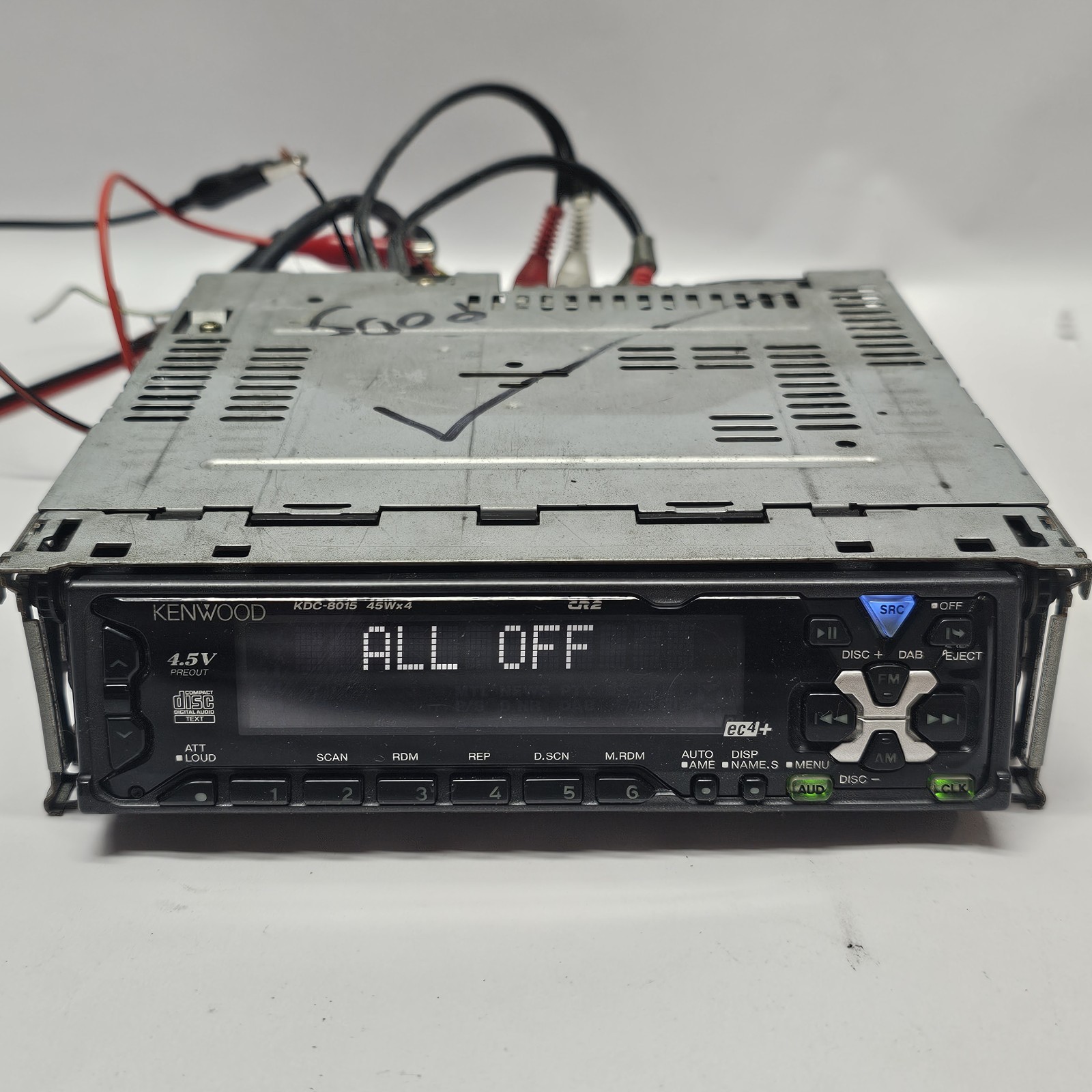 Kenwood KDC-8015 Single Din Car Stereo Radio Receiver With Harness Tested Works