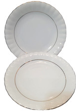 2x Vintage Chodziez Polish Iwona tea side plates gold white