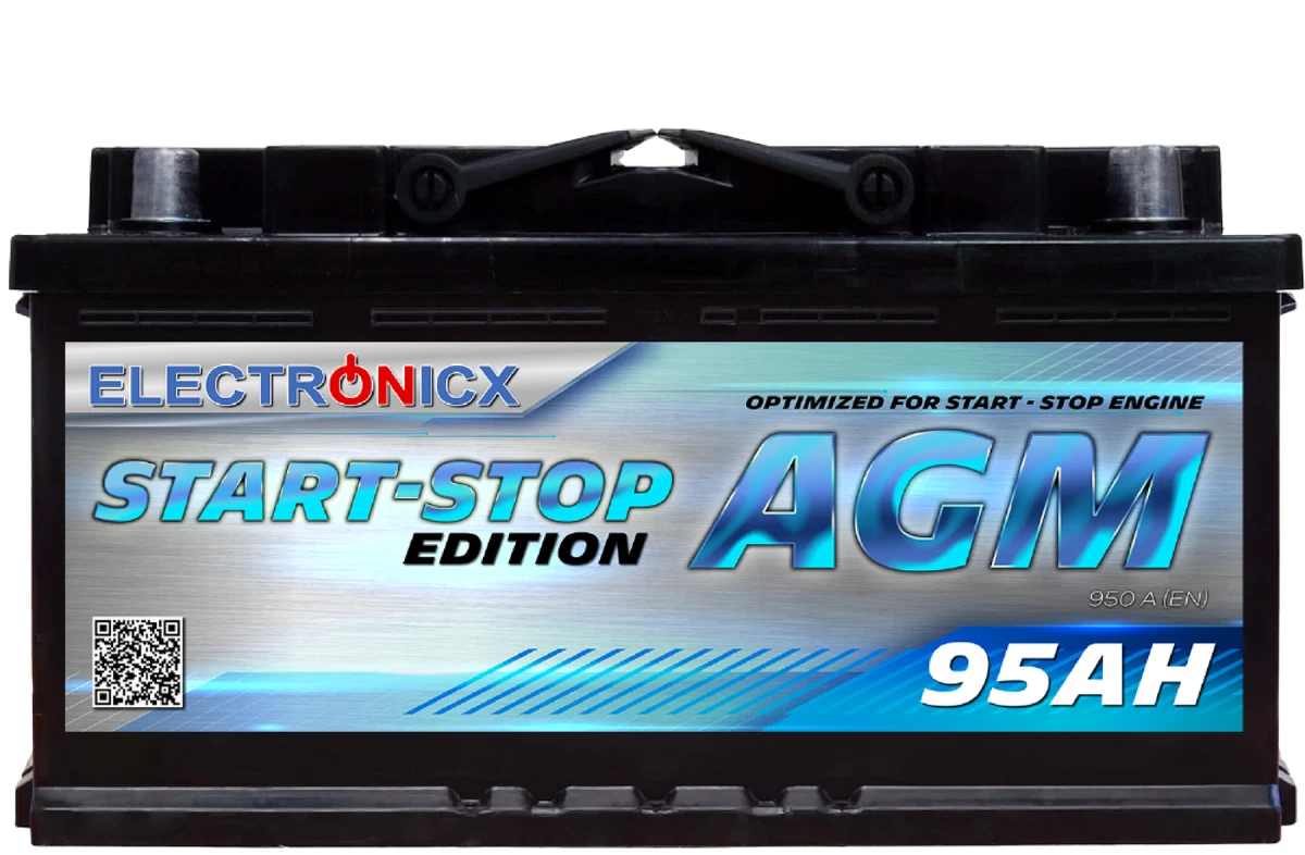 Electronicx AGM Start-Stop 95 AH Autobatterie Starterbatterie Batterie 12V 950A