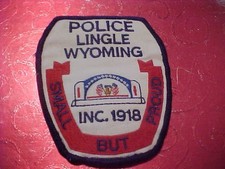 LINGLE WYOMING POLICE PATCH SHOULDER SIZE USED TYPE 1