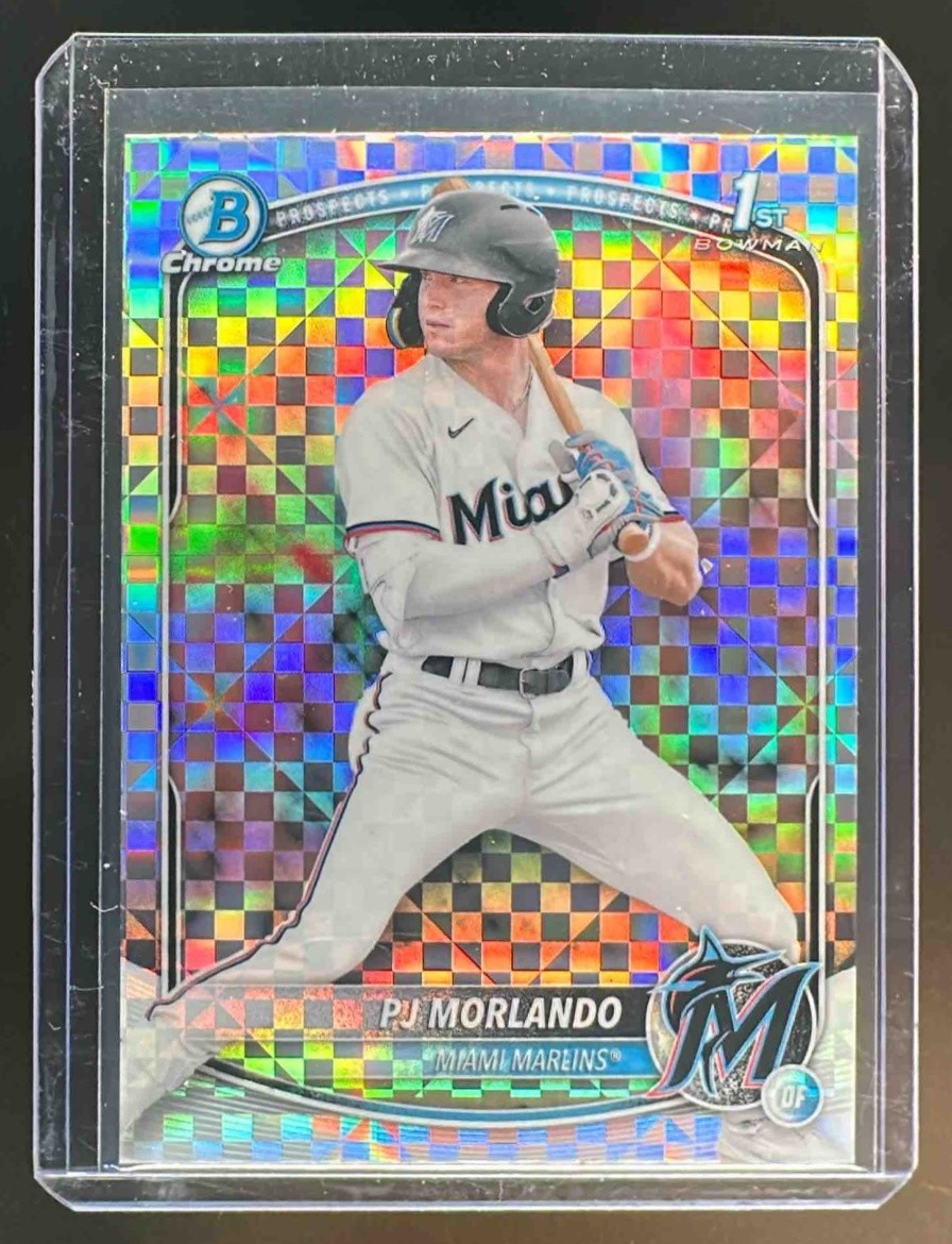 2025 Bowman PJ Morlando Chrome X-Fractor #BCP-91 1st Prospect Marlins