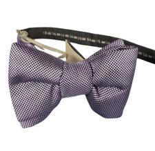 NWT TOM FORD Blue  Black Micro Check Pre-Tied Silk Bow Tie ITALY 4 "x 2.5"