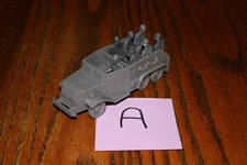 Vintage Marx Battleground Dark Gray German Army Half-Track and 7 "Sitters" A MPC