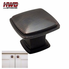 Modern Square Knob Drawer Pull Kitchen Bath Cabinet Oil Brushed Bronze Classic
