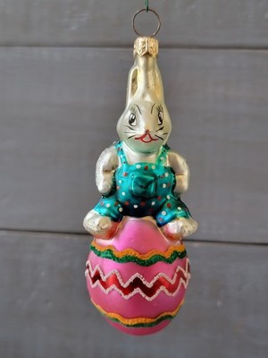Vintage Easter Christopher Radko EGG ROLL TRIPLET Pink Egg Ornament, Without Tag