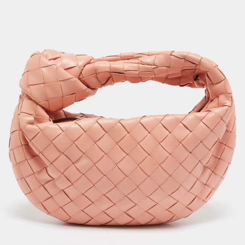 Bottega Veneta Jodie Mini Peach Intrecciato Leather Hobo