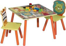 Kindersitzgruppe Kindertisch mit 2 Stühlen Set MDF Sitzgruppe Kindermöbel 006
