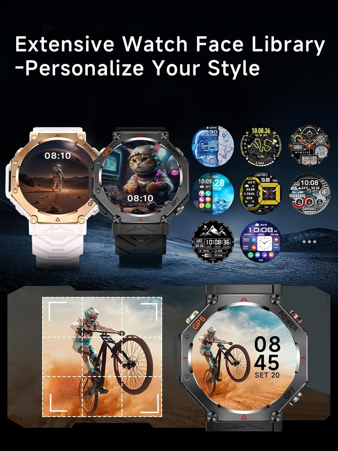 montre connectée homme gps – vue détaillée