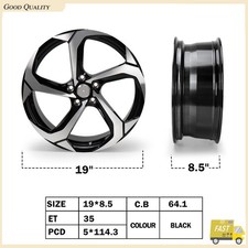 19 Black Alloy Wheel Rim Replacement Fits Honda Accord 2018 2019 2020 2021 2022