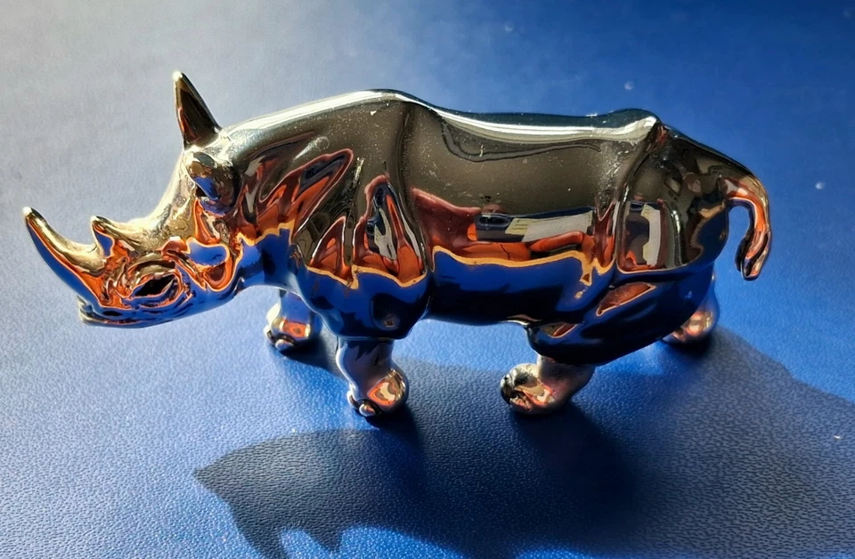 Saturno Medium Rhino Grey. 925 Stirling & Enamel  Figurine. - Image 2 of 4