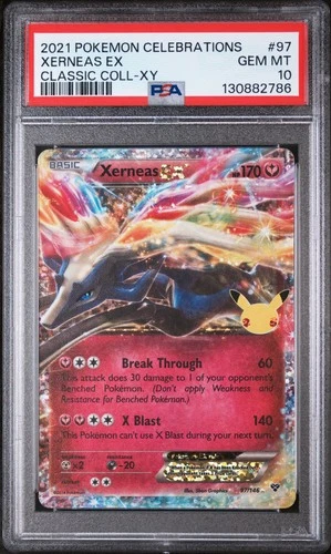 2021 POKEMON CELEBRATIONS CLASSIC COLLECTION #97 XERNEAS EX PSA 10