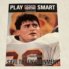 1992 Pro Set  Play Smart #355 Mark Schlereth RC Redskins Rookie Free Shipping!