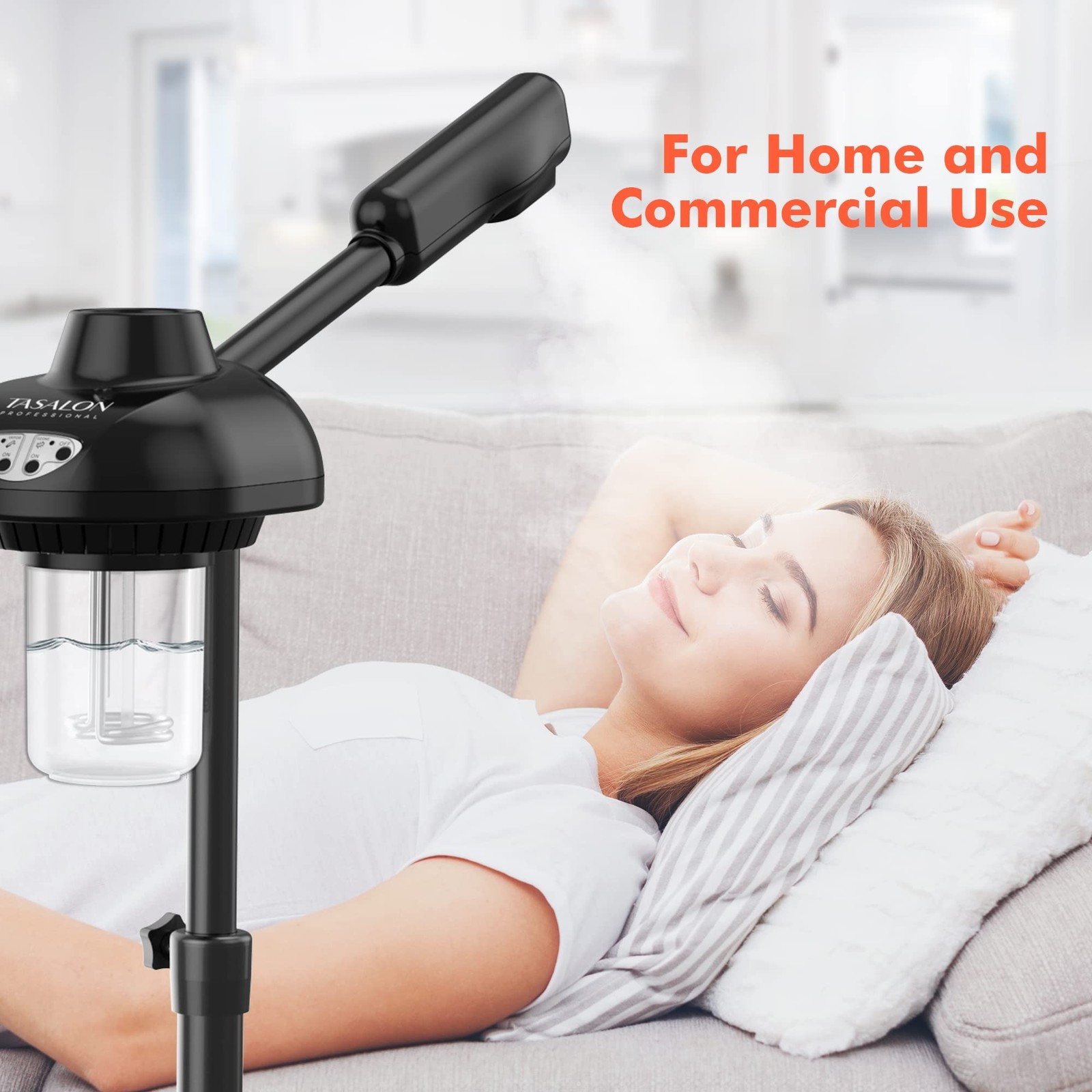 TASALON Steamer on Wheels for Professional Skin Rejuvenation, Facial Steamer ...