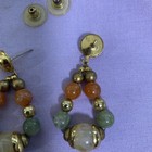 Handmade Orange/green/yellow Glass Beaded Dangle Earrings — photo 5