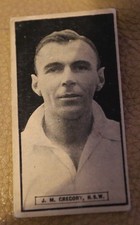 JACK GREGORY 1930 AUSTRALIA CRICKET NEW SOUTH WALES DC THOMSON TRADING CARD