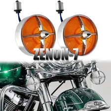 3-1/4" Turn Signal Light Lens Cover And 1156 LED Hi/Lo Amber Beam For Harley