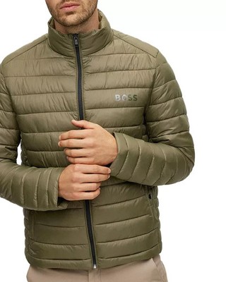 BOSS Calanos Lightweight Puffer Jacket Men's 38R Open Green