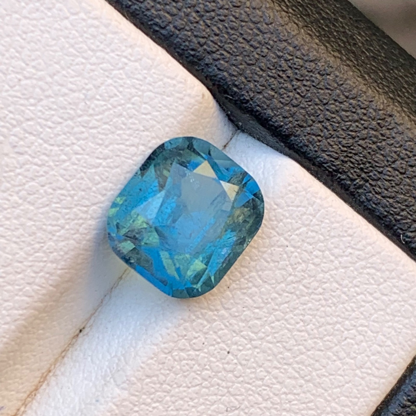 3.39 Ct Inky Hue Blue Natural Tourmaline Cushion Cut Loose Gemstone for Jewelry