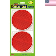 Break-Resistant Red Reflectors   Pack of 2, 3 1/4" Diameter for Visibility