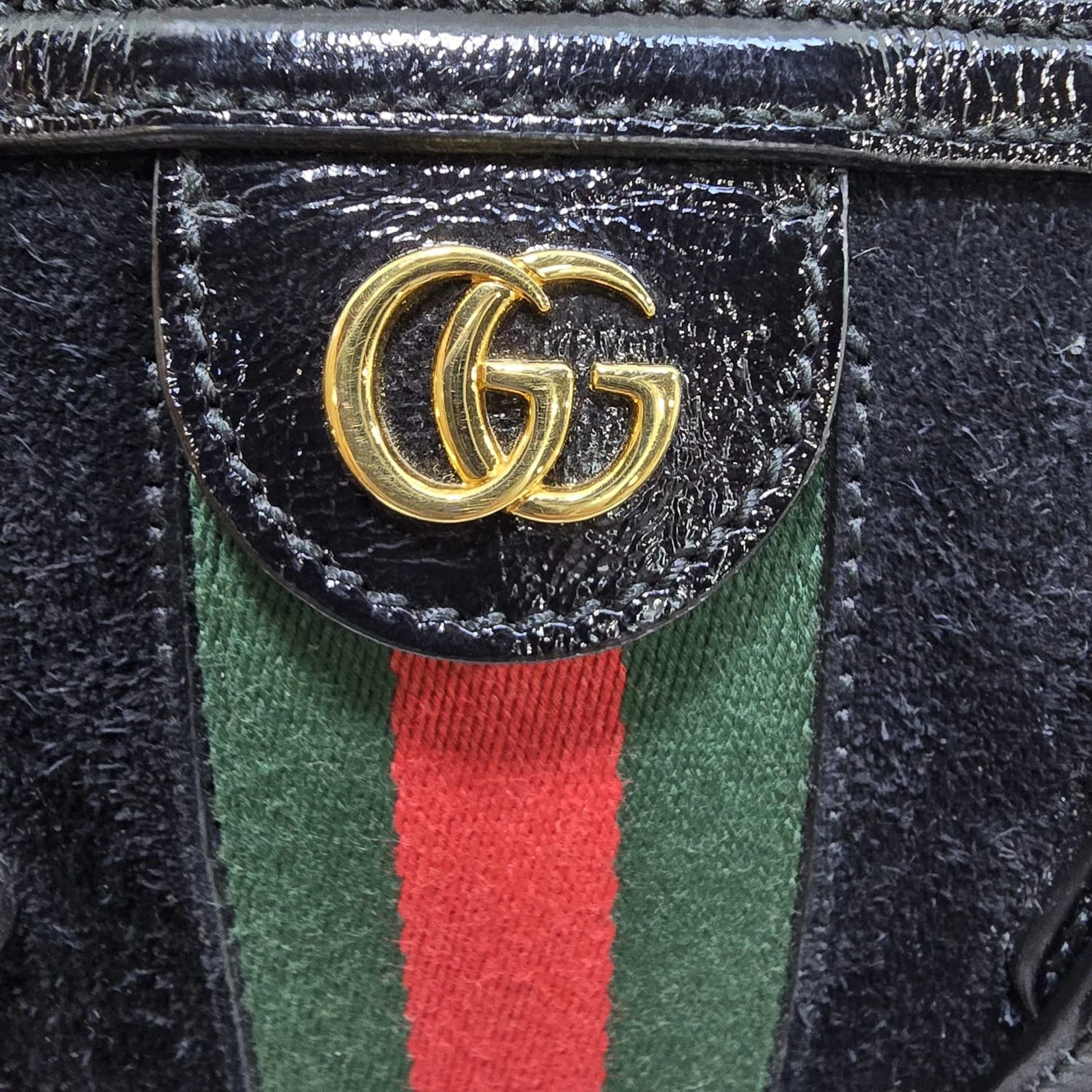 Sac Gucci Medium Ophidia Dome poignée supérieure en daim femme noir M