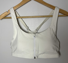 NWT Athleta Empower Bra White Size Small A-C Cup Padded Adjustable Zip