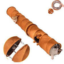 Large Foldable Cat Tunnel,Suede Scratch-Resistant Pet Tube w/Multi-Entrance Toys