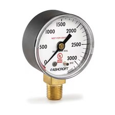 Ashcroft 20W1005ph 02D Xulzg 3000 Pressure Gauge, 2 In Dial, 1/4 In Mnpt,