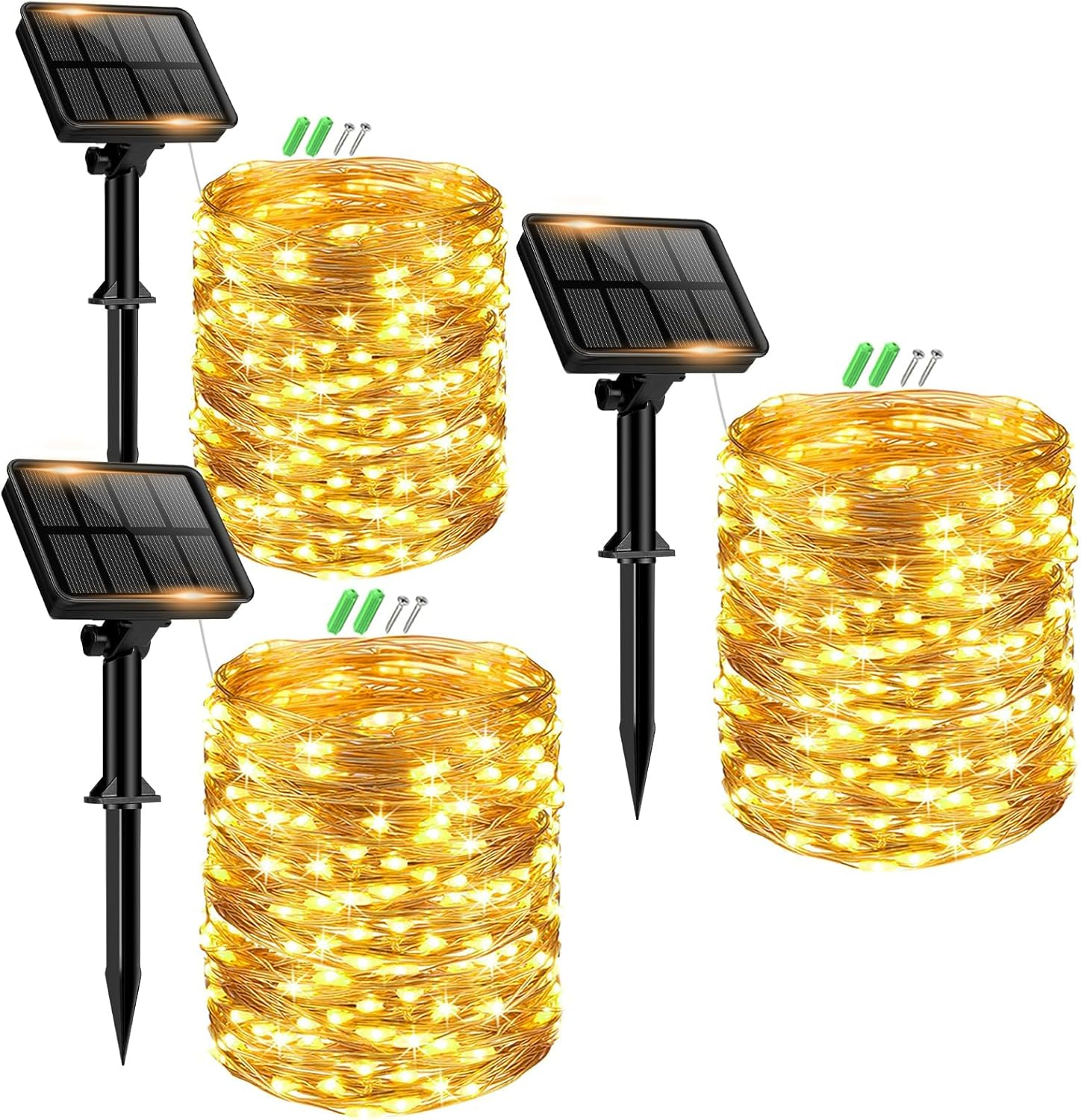 147FT 450 LED Solar String Lights 3 Pack Waterproof Outdoor