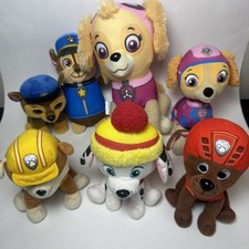 Lot Of 7 Paw Patrol Plush, Gund Ty Nickelodeon, Skye Rubble Chase Marshall Zuma