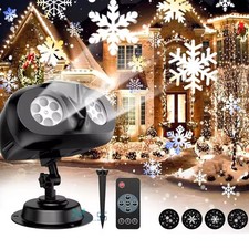 Christmas Snowflake Projector HD Lights Outdoor, Dual-Head Snowfall Snow Spots