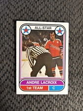1975-76 O-Pee-Chee WHA - All-Star Andre Lacroix #64 Centered Front And Back