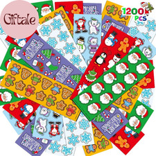 1200 Christmas Stickers for Kids - with 100 Sticker Sheets Holiday Stickers Asso