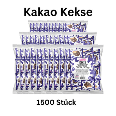 1500x Mini Kakao Kekse einzeln verpackt Wurfmaterial Großpackung Kamelle