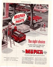 1953 MoPar Parts Chrysler Dodge De Soto Plymouth Genuine Parts Service Print Ad