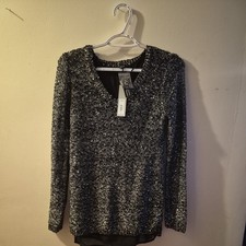 APT 9 - WOMEN - SWEATER - BLACK SHIMMER - SIZE SMALL  5-TW-10