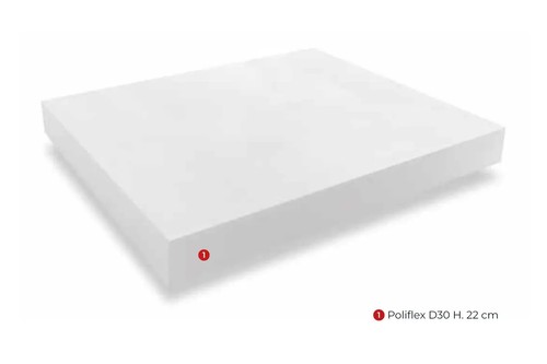 Materasso Matrimoniale Vietri - Poliflex D30 H. 25 cm fisso non sfoderabile - Foto 2 di 4