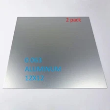 (2 pcs) .060 Aluminum Sheet Metal Plate. 12" X 12" - 1/16 Aluminum Flat stock