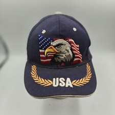 American Eagle Flag Baseball Cap USA Blue Adjustable Hat Trucker