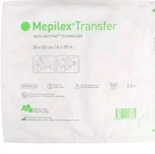 28 SHEETS OF 8x20 MEPILEX TRANSFER; SILICONE DRESSING 